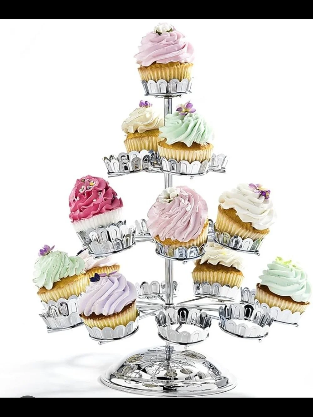 NIB Godinger The Sweet Shoppe Revolving 4-Tier Cupcake Stand - Holds 21